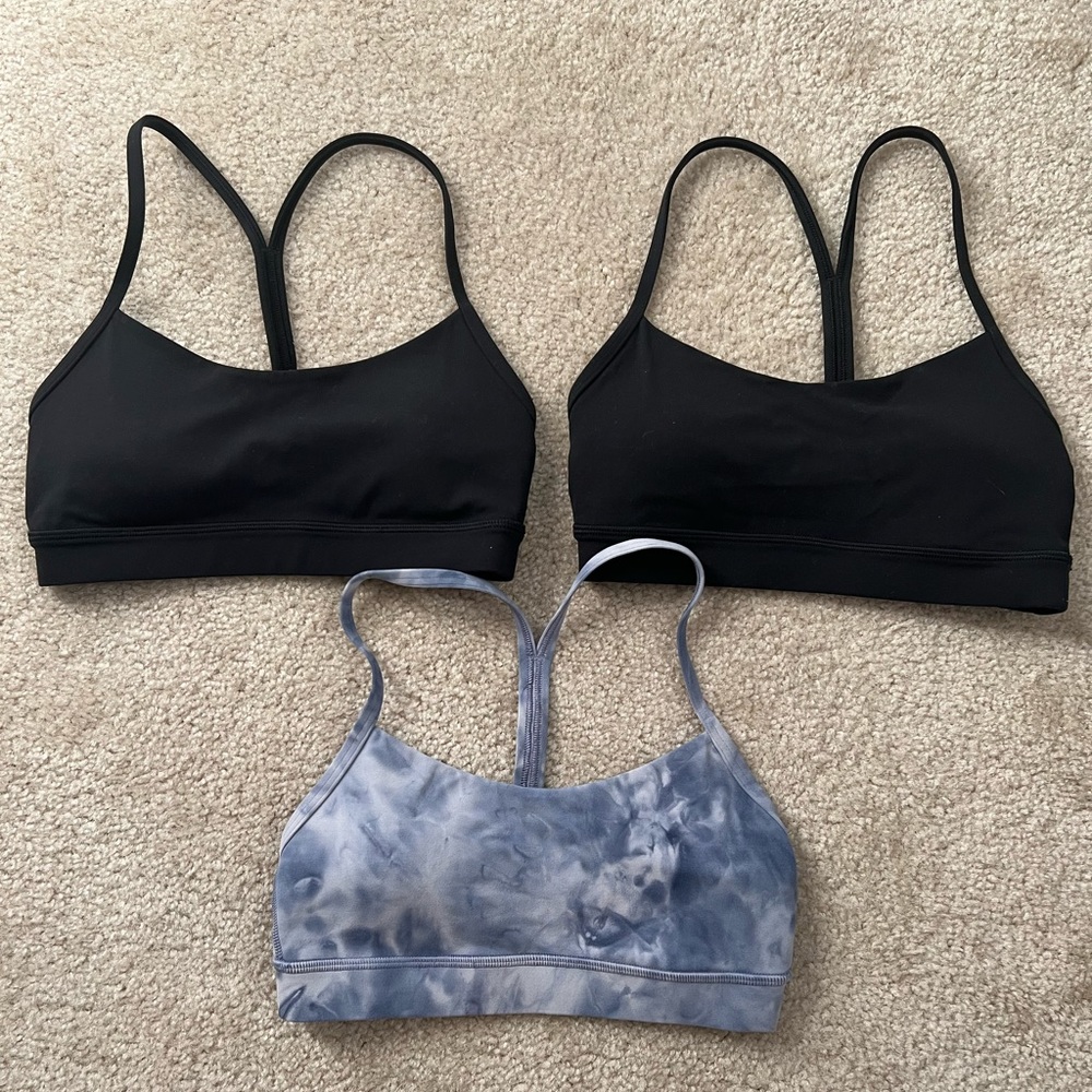 Lot of 3 Lululemon Flow Y Bras Size 4